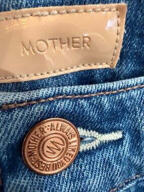 COASTAL MOTHER The Mid Rise Dazzler Cut Off Jean Shorts Medium Wash Denim 26